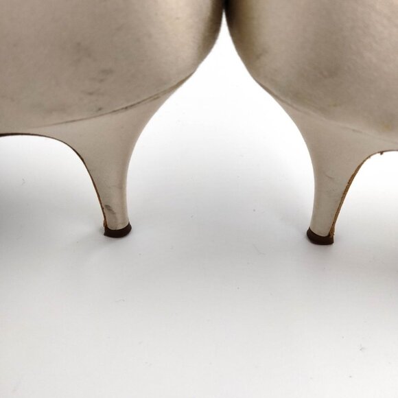 Giuseppe Zanotti Champagne Satin Jeweled Embellished Heels 39.5 9.5 - Picture 9 of 13